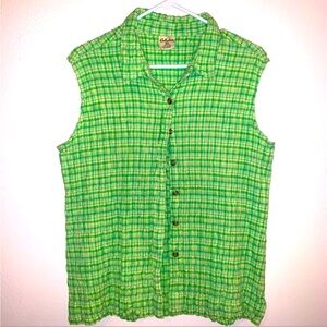 Cabellas Plaid 2X Sleeveless Top Cotton Lycra blend